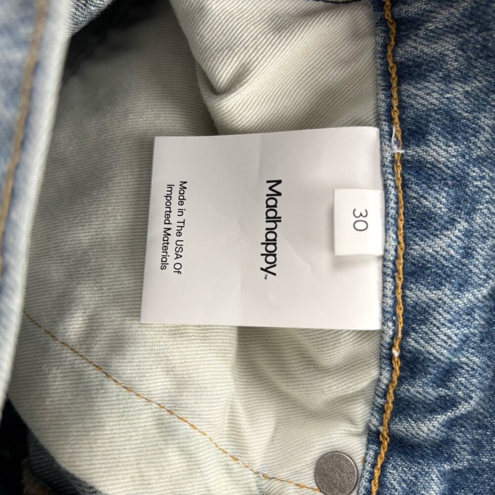 NWT MadHappy Straight‎ Leg Light Wash Denim Jeans Women’s 30 - Picture 5 of 7